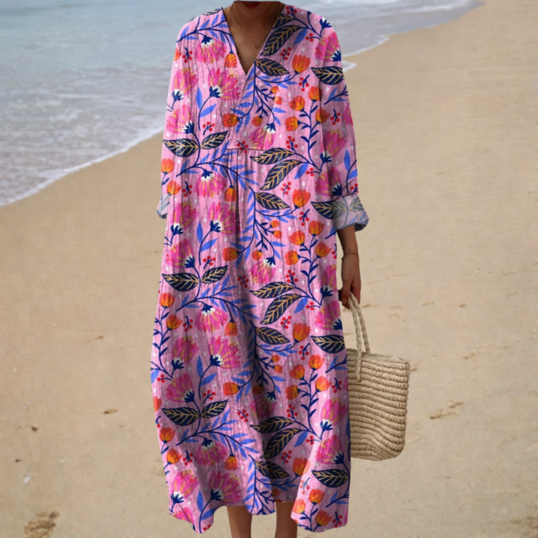 Theresa | Figurschmeichelndes Sommerkleid mit Print