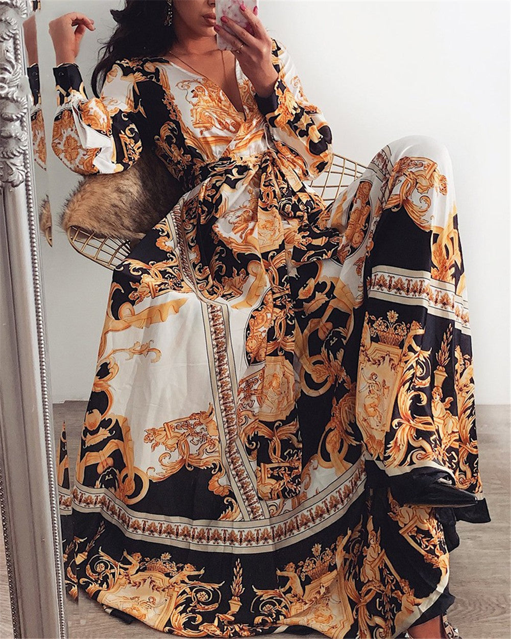 Faye - Boho Bedrucktes Kleid
